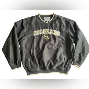 CU Colorado Buffalos football Black Windbreaker with Gold Trim